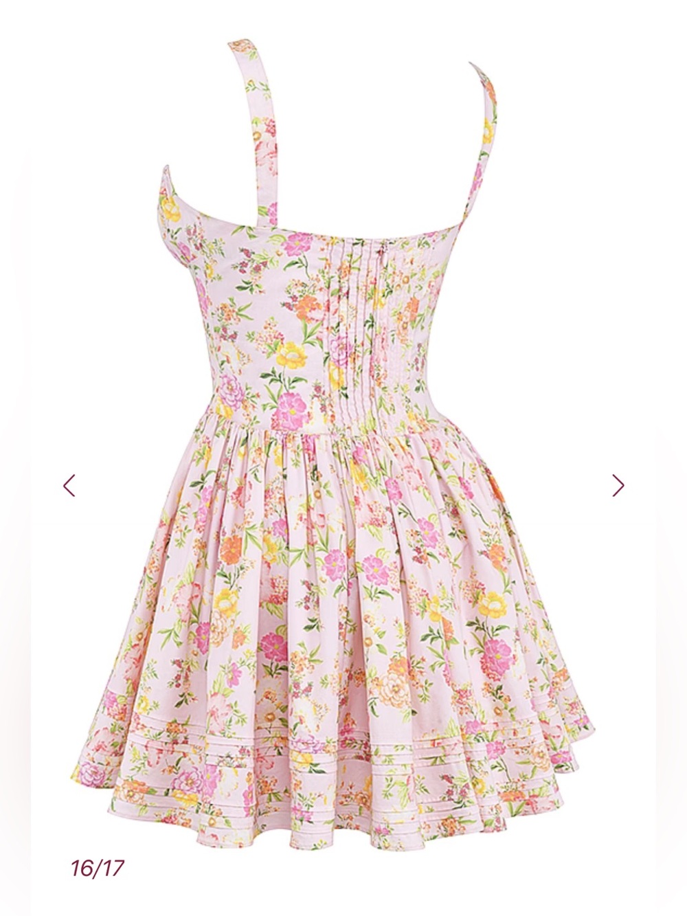 NWT HOUSE OF CB NATASSIA - Pink Meadow Cotton Mini Dress Size XS Longer length - Picture 9 of 16